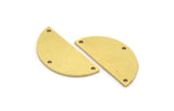 Semi Circle Charm, 8 Raw Brass Half Moon Charms With 3 Holes, Stamping Blanks (28x13x1mm) A5622