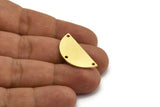 Semi Circle Charm, 8 Raw Brass Half Moon Charms With 3 Holes, Stamping Blanks (28x13x1mm) A5622