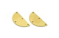 Semi Circle Charm, 8 Raw Brass Half Moon Charms With 4 Holes, Stamping Blanks (28x13x1mm) A5625