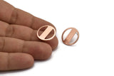 Copper Round Earring, 4 Raw Copper Stud Earrings (18x0.80mm) M03022