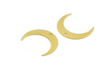 Brass Moon Charm, 12 Raw Brass Crescent Moon Charms With 1 Hole (21x5x0.60mm) A5934