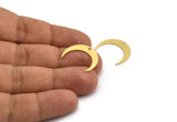 Brass Moon Charm, 12 Raw Brass Crescent Moon Charms With 1 Hole (21x5x0.60mm) A5934
