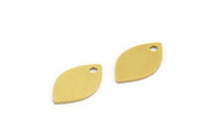 Brass Marquise Charm, 24 Raw Brass Oval Shaped Charms With 1 Hole (14x8x0.60mm) A5945