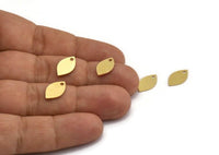 Brass Marquise Charm, 24 Raw Brass Oval Shaped Charms With 1 Hole (14x8x0.60mm) A5945
