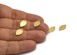 Brass Marquise Charm, 24 Raw Brass Oval Shaped Charms With 1 Hole (14x8x0.60mm) A5945