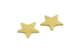 Brass Star Blank, 24 Raw Brass Tiny Star Shaped Blanks, Stamping Brass (13x12x0.80mm) A5935