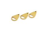 Brass Drop Charm, 50 Raw Brass Drop Charms With 1 Hole, Earrings, Findings (12x7x1mm) A6102
