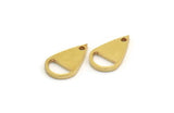 Brass Drop Charm, 50 Raw Brass Drop Charms With 1 Hole, Earrings, Findings (12x7x1mm) A6102