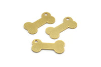 Brass Dog Bone Charm, 12 Raw Brass Dog Bone Charms With 1 Hole, Dog Necklace, Dog Bone Pendant, Dog Bone Tag (20x10.5x0.80mm) A5495