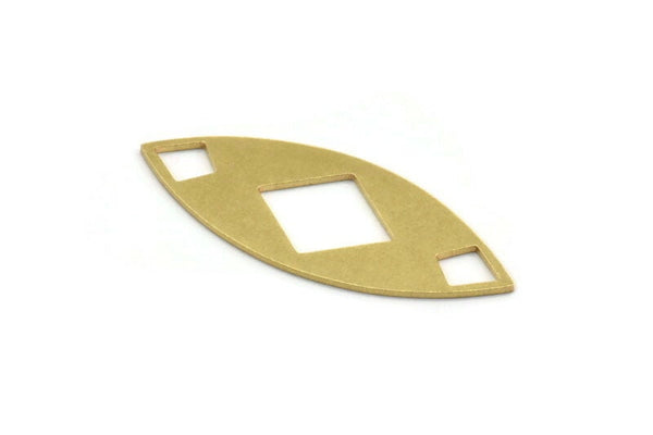 Pirinç Markiz Tılsımı, 8 Ham Pirinç Oval Şekilli Tılsım, Bağlantı Parçaları (39x15x0,80 mm) A5525