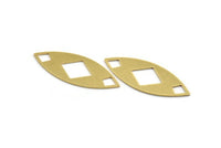 Pirinç Markiz Tılsımı, 8 Ham Pirinç Oval Şekilli Tılsım, Bağlantı Parçaları (39x15x0,80 mm) A5525