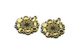 Brass Star Charm, Raw Brass Star Charm With 1 Loop, Moon Phases Findings (28.5x25.5x1.5mm) N2219