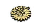 Brass Flower Charm, Raw Brass Flower And Butterfly Charm With 1 Loop, Black Painted Brass Charms, Findings (29.5x27x1.5mm) N2238