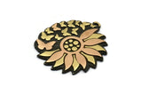 Brass Flower Charm, Raw Brass Flower And Butterfly Charms With 1 Loop, Copper Flower, Copper Butterfly, Findings (29.5x27x1.5mm) N2239