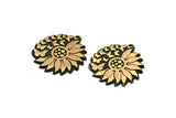 Brass Flower Charm, Raw Brass Flower And Butterfly Charms With 1 Loop, Copper Flower, Copper Butterfly, Findings (29.5x27x1.5mm) N2239