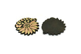 Brass Flower Charm, Raw Brass Flower And Butterfly Charms With 1 Loop, Copper Flower, Copper Butterfly, Findings (29.5x27x1.5mm) N2239