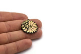 Brass Flower Charm, Raw Brass Flower And Butterfly Charms With 1 Loop, Copper Flower, Copper Butterfly, Findings (29.5x27x1.5mm) N2239