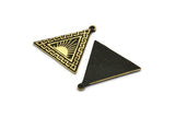 Brass Triangle Charm, Raw Brass Triangle Charm With 1 Loop, Sun Findings, Sun Rising Findings (26x25x1.5mm) N2267