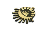 Brass Moon Charm, Raw Brass Sun Charm With 1 Loop, Crescent Moon Charms, Moon Phases Charms, Findings (32x32x1.5mm) N2261