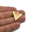 Brass Triangle Charm, Raw Brass And Raw Copper Triangle Charm With 1 Loop, Copper Charms, Mixed Material Findings (29x26x3mm) N2214