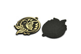 Brass Round Charm, Raw Brass Butterfly Charm With 1 Loop, Leaf Charms, Findings (32x23x1.5mm) N2255