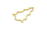 Brass Tree Charm, 50 Raw Brass Tree Charms, Pendant, Findings (23x15x0.80mm) A5955