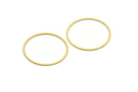 37.5mm Circle Connectors - 12 Raw Brass Circle Connectors (37.5x1.4x1mm) A6094