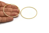 57mm Circle Connectors - 10 Raw Brass Circle Connectors (57x1.3x1mm) A6098