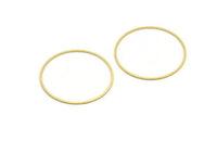 52mm Circle Connectors - 10 Raw Brass Circle Connectors (52x1.3x1mm) A6095