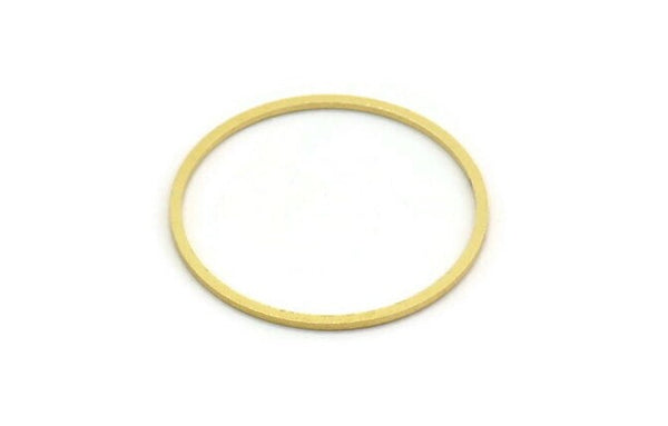 32mm Circle Connectors - 24 Raw Brass Circle Connectors (32x1x0.80mm) A6096
