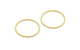 32mm Circle Connectors - 24 Raw Brass Circle Connectors (32x1x0.80mm) A6096