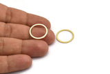 18mm Circle Connectors - 24 Raw Brass Circle Connectors (18x1.3x0.80mm) A6027