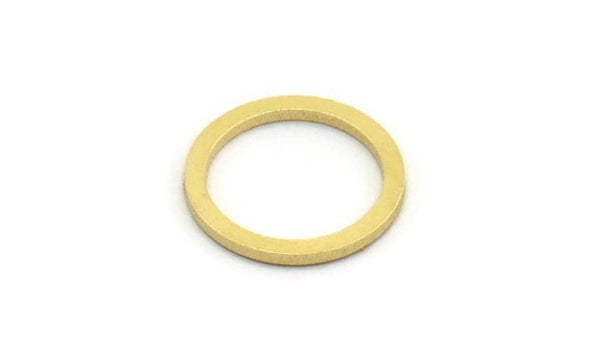 15mm Circle Connectors - 24 Raw Brass Circle Connectors (15x1.5x1mm) A6092