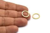 15mm Circle Connectors - 24 Raw Brass Circle Connectors (15x1.5x1mm) A6092