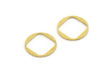 Brass Round Charm, 50 Raw Brass Square Patterned Round Shaped Charms, Findings (13x0.80mm) A6025