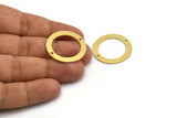 Brass Round Charm, 8 Raw Brass Round Shape Charms With 2 Holes, Connectors (28x4x0.80mm) A6012