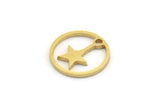 Brass Star Charm, 50 Raw Brass Star Charms With 1 Hole, Charm Pendants (13x1mm) A6100