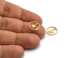 Brass Star Charm, 50 Raw Brass Star Charms With 1 Hole, Charm Pendants (13x1mm) A6100