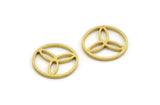 Brass Round Charm, 12 Raw Brass Round Charms, Findings (13x1mm) A6101
