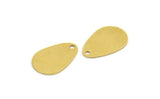 Brass Drop Charm, 12 Raw Brass Drop Charms With 1 Hole, Earrings, Findings (17x12x0.60mm) A6017
