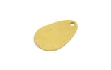 Brass Drop Charm, 12 Raw Brass Drop Charms With 1 Hole, Earrings, Findings (17x12x0.60mm) A6017