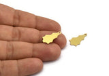 Brass Tree Charm, 24 Raw Brass Tree Charms With 1 Hole, Pendant, Findings (20x11x0.80mm) A5674
