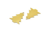 Brass Tree Charm, 8 Raw Brass Tree Charms With 1 Hole, Pendant, Findings (25x19x0.80mm) A5677