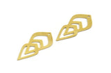 Brass Drop Charm, 10 Raw Brass Drop Charms With 1 Hole, Earrings, Findings (33x16x0.60mm) A6022