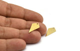 Brass Diamond Charm, 24 Raw Brass Diamond Charms With 1 Hole (21x10x0.60mm) A5555