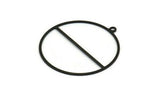 Black Circle Charm, 8 Textured Oxidized Black Plated Brass Round Shaped Charm With 1 Loop, Findings (41x38x0.50mm) D0721 S125
