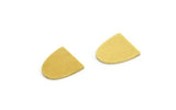 Brass D Shape Blank, 24 Raw Brass D Shape Blanks, Drop Charms (10x9x0.60mm) A6019