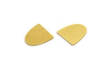 Brass D Shape Blank, 24 Raw Brass D Shape Blanks, Drop Charms (10x9x0.60mm) A6019