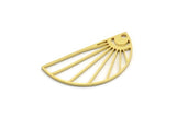 Brass D Shaped Charm, 10 Raw Brass D Shaped Charms With 1 Hole, Findings, Necklace Parts (17x33x1mm) A6103