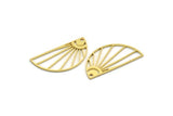 Brass D Shaped Charm, 10 Raw Brass D Shaped Charms With 1 Hole, Findings, Necklace Parts (17x33x1mm) A6103
